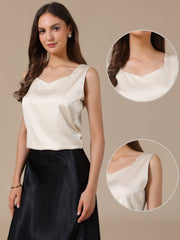 Satin V Neck Dressy Casual Sleeveless Silky Camisole Top