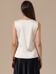 Satin V Neck Dressy Casual Sleeveless Silky Camisole Top