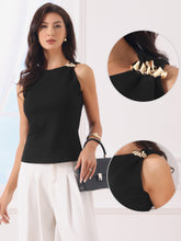 Sleeveless Slim Fit Shoulder Embellishments Casual Top
