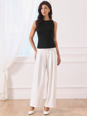 Sleeveless Slim Fit Shoulder Embellishments Casual Top