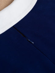 Contrast Color Short Sleeves Work Midi Sheath Dress