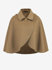 Solid Color Cropped Cape Cloak Jacket