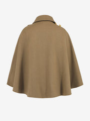 Solid Color Cropped Cape Cloak Jacket