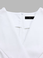 Lapel 3/4 Sleeves Belted Midi Sheath Dress