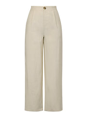 Casual Wide Leg Elastic Waist One Button Pocketed Pants