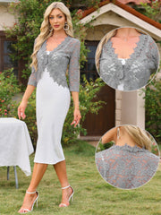 Floral Lace Evening 3/4 Sleeves Formal Elegant Bolero Shrugs