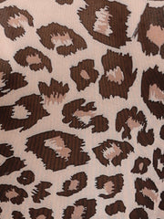 Mesh Leopard Print Mock Neck Sheer Blouse