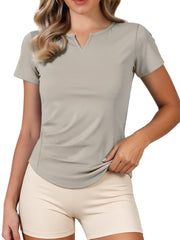 Stretchy Workout Short Sleeve Running Gym Athletic Quick Dry Tops