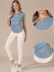 Stretchy Workout Short Sleeve Running Gym Athletic Quick Dry Tops