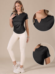 Stretchy Workout Short Sleeve Running Gym Athletic Quick Dry Tops