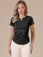 Stretchy Workout Short Sleeve Running Gym Athletic Quick Dry Tops
