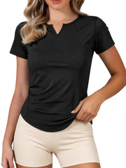 Stretchy Workout Short Sleeve Running Gym Athletic Quick Dry Tops
