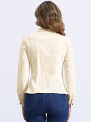 Casual Denim Classic Stand Collar Long Sleeve Jean Jacket