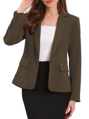 Long Sleeve One Button Business Casual Blazer