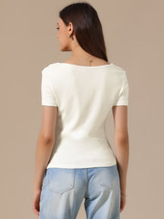 Short Sleeves Ruched Going Out Cropped Blouse