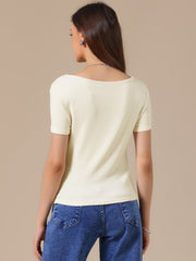 Short Sleeves Ruched Going Out Cropped Blouse