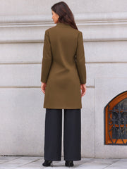 Stand Collar Single Breasted Mid-Long Overcoat