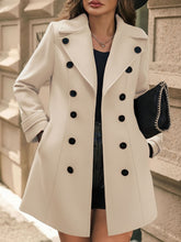 Notched Lapel Buttoned Decor Open Front Coat