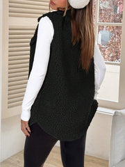 Faux Shearling Button Down Sleeveless Vest