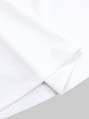 Round Neck Puff Sleeves Belted Midi Work Dress
