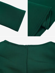 Puff Sleeve Square Neck Belted Midi Dress