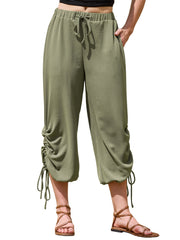 Casual Summer Drawstring Lantern Long Pants