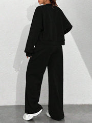 2 Pieces Long Sleeves Jacket & Elastic Waist Sweatpants Set