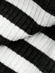 2 Pieces Square Neck Striped Cropped Top & Sweatpants Set