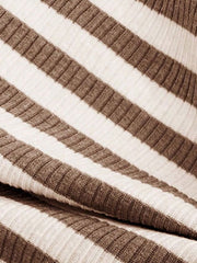 2 Pieces Square Neck Striped Cropped Top & Sweatpants Set