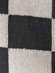 Colorblocked Checkered Long Sleeve Pullover Knit Sweater