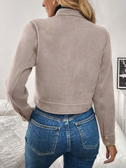 Zipper Cargo Long Sleeves Cropped Jacket