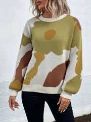 Crew Neck Long Sleeve Knit Pullover Sweater