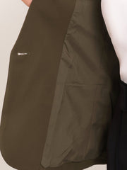 Shawl Lapel Ruched 3/4 Sleeves Pocketed Single Button Office Blazer