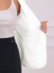 Shawl Lapel Ruched 3/4 Sleeves Pocketed Single Button Office Blazer