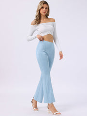 Faux Suede Wide Leg Casual Business Flared Bell Pants