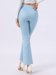 Faux Suede Wide Leg Casual Business Flared Bell Pants