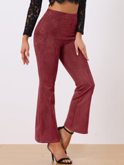 Faux Suede Wide Leg Casual Business Flared Bell Pants