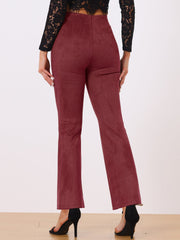 Faux Suede Wide Leg Casual Business Flared Bell Pants