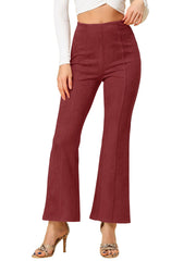 Faux Suede Wide Leg Casual Business Flared Bell Pants