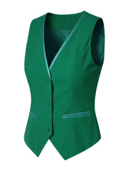 Retro Velvet Waistcoat V Neck Sleeveless Racerback Steampunk Vest
