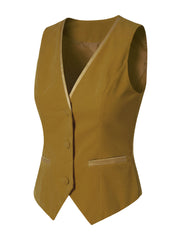 Retro Velvet Waistcoat V Neck Sleeveless Racerback Steampunk Vest