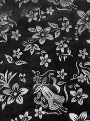 Velvet Floral Textured Elastic Waist Maxi A-Line Skirt