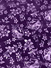 Velvet Floral Textured Elastic Waist Maxi A-Line Skirt