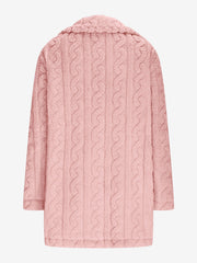Notched Lapel Double-Breasted Mid-Length Faux Fur Jacket
