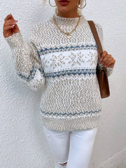 Women's Turtleneck Snowflake Sweater