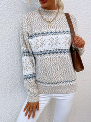 Women's Turtleneck Snowflake Sweater