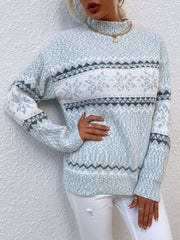 Women's Turtleneck Snowflake Sweater
