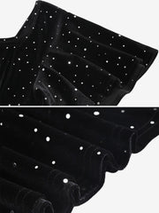 Vintage Velvet Flare Sleeves Square Neck Swing Dress