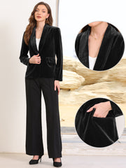 Business Work Shawl Collar Velvet Blazer