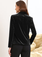 Business Work Shawl Collar Velvet Blazer